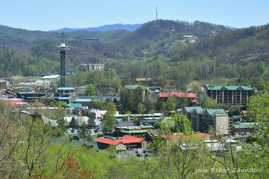 aerial of Gatlinburg TN