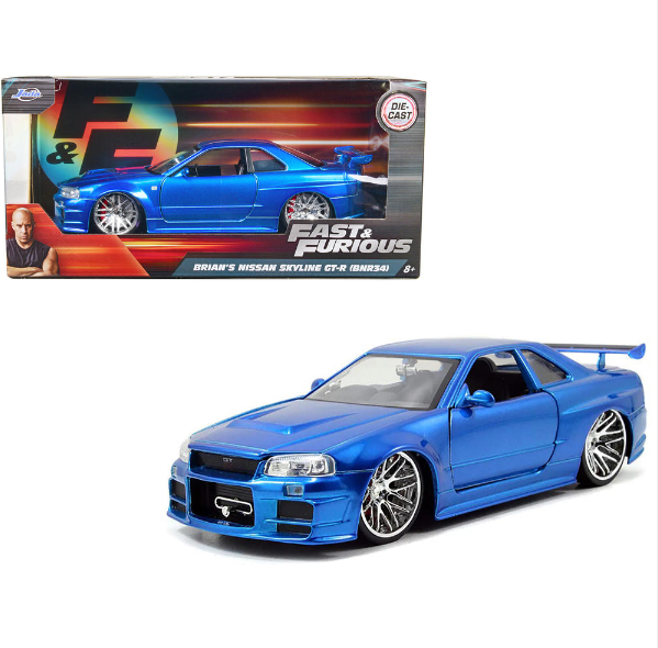 Brian's Nissan Skyline R34 Blue RHD DIecast 1/24 – Speedwerkz