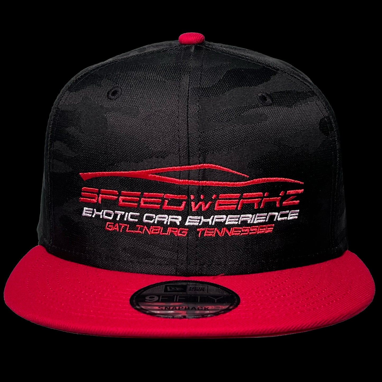 Speedwerkz Black/Red Camo Car Logo Hat
