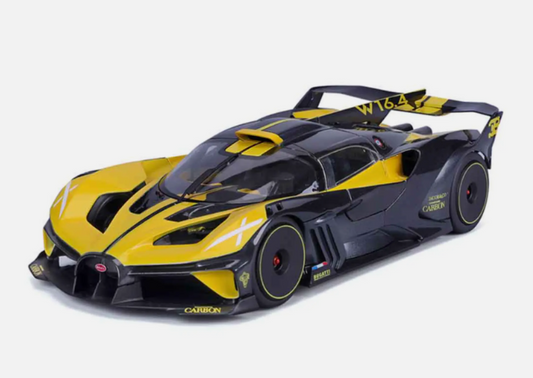 Bugatti Bolide Yellow and Carbon Diecast 1/18th