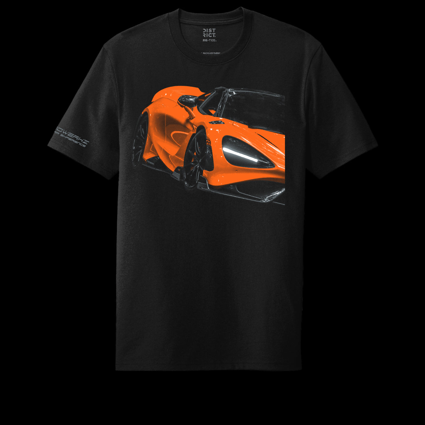 Speedwerkz T-Shirt with an orange McLaren on it