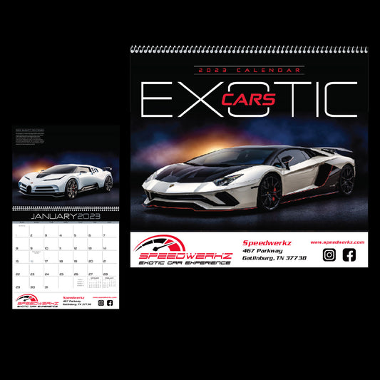 Speedwerkz 2023 exotic cars calendar 